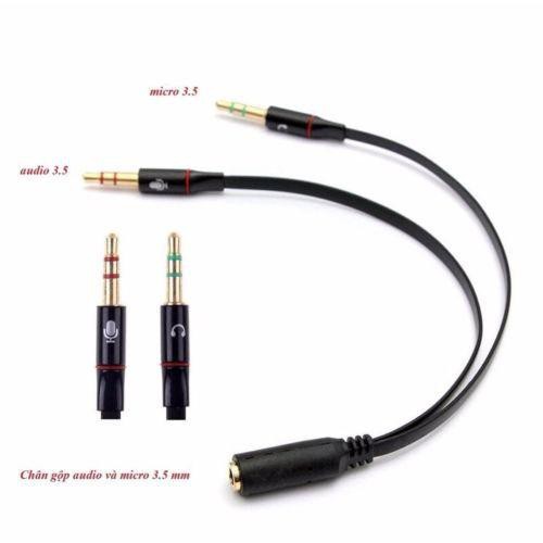 Cáp gộp loa, cáp gộp dây loa 2 vào 1 audio và mic 3.5mm