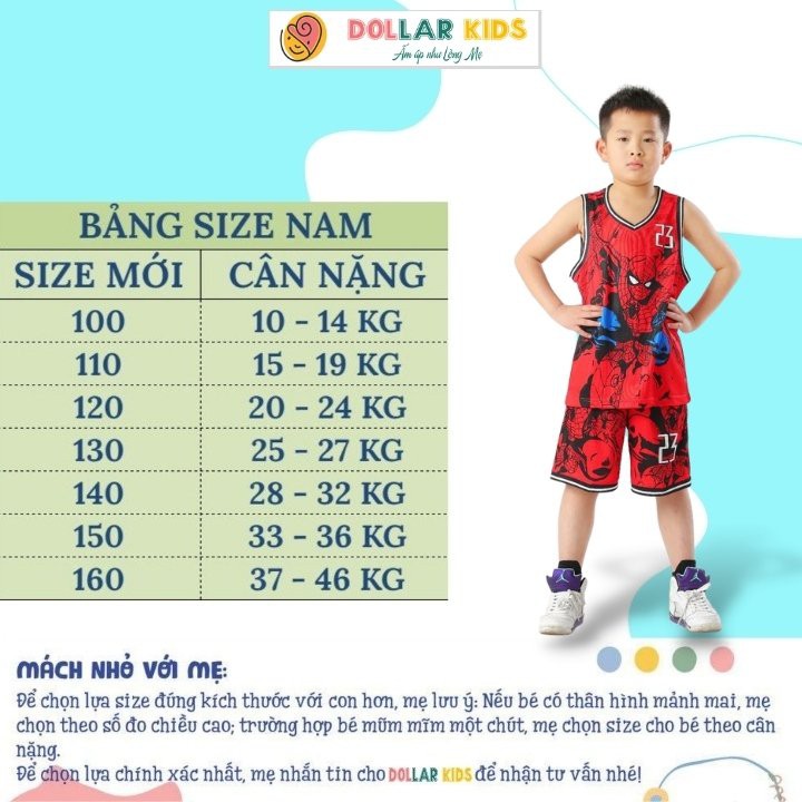 Đồ Bộ Bé Trai Người Nhện, Bộ Ba Lỗ Trẻ Em, Set Đồ Cho Bé Từ 10kg Đến Size Đại, Vải