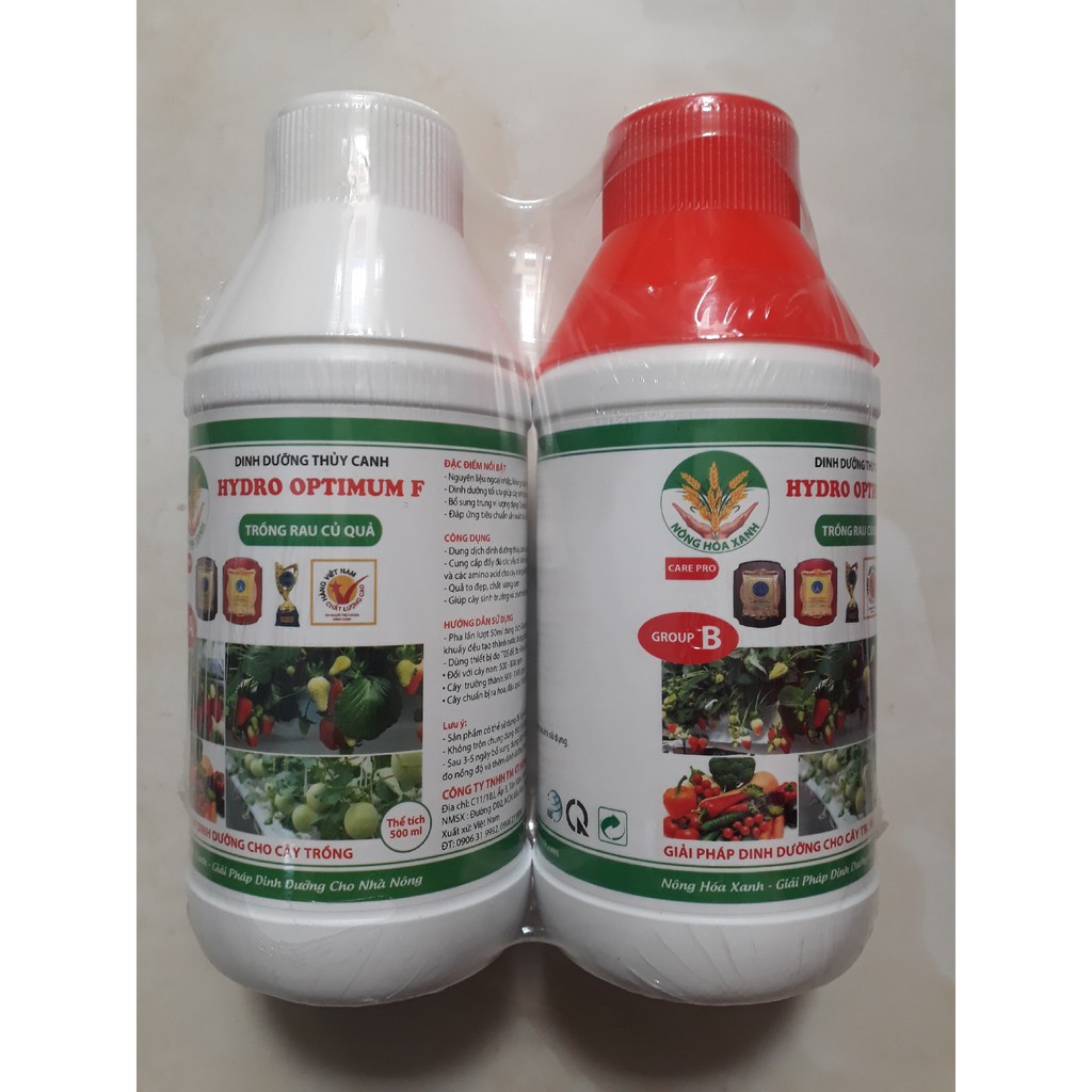 Combo 2 chai Phân bón dinh dưỡng thủy canh HYDRO OPTIMUM cho rau củ quả | Vạn Tín Store