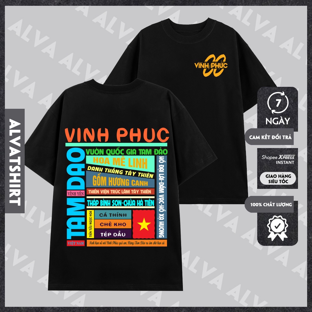 Áo thun các tỉnh miền Bắc Việt Nam Oversize Unisex form rộng độc quyền tại Alva