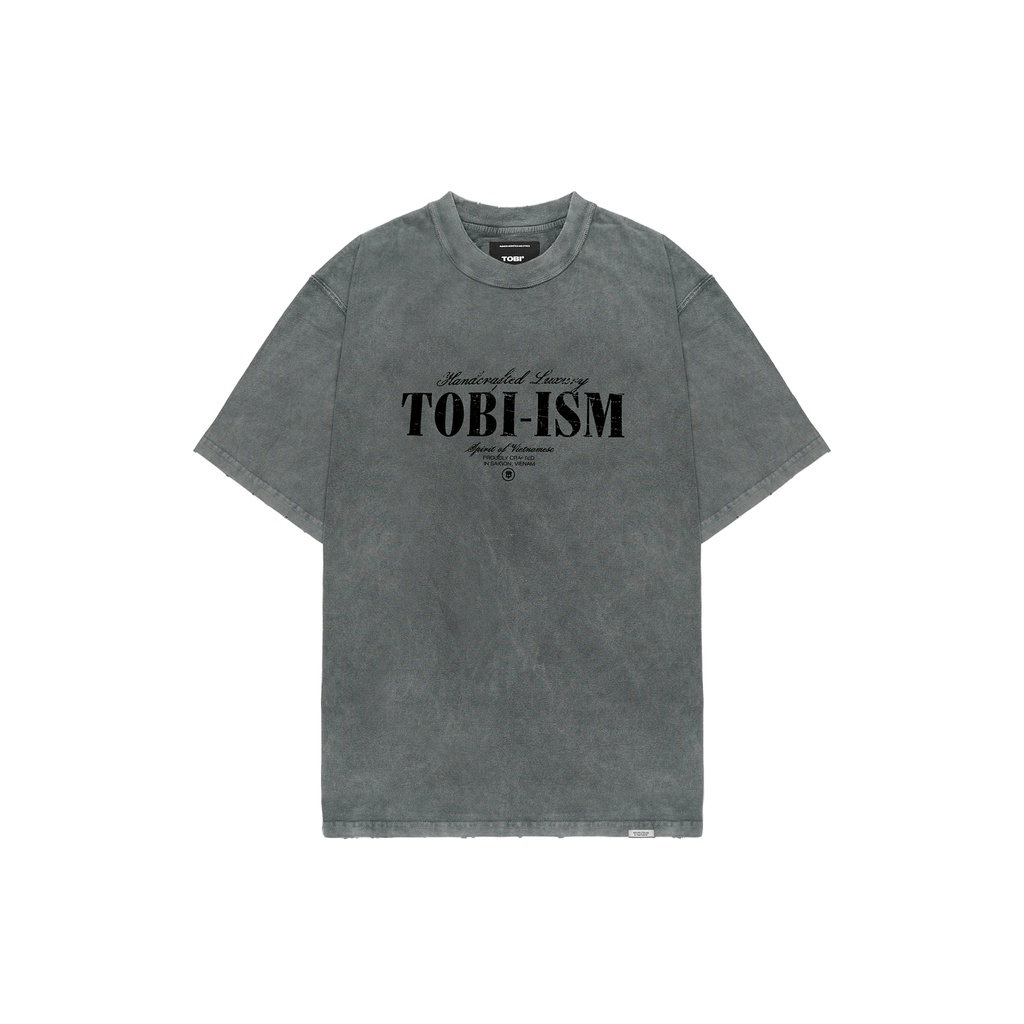 Áo thun tay lỡ TOBI-ism vải Cotton