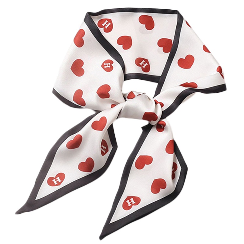 Khăn choàng cổ dài bằng lụa họa tiết hoa phong cách Hàn Quốc cổ điển cho nữ