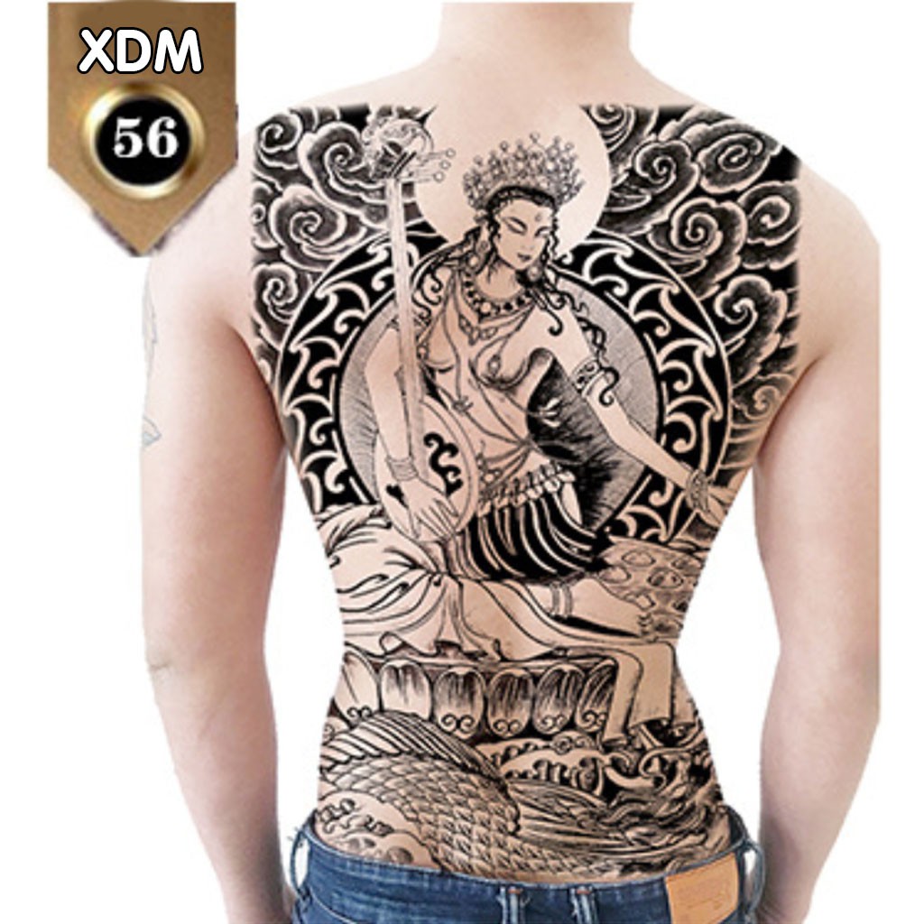 Hình Xăm Dán Kín Lưng Cô Gái XDM056