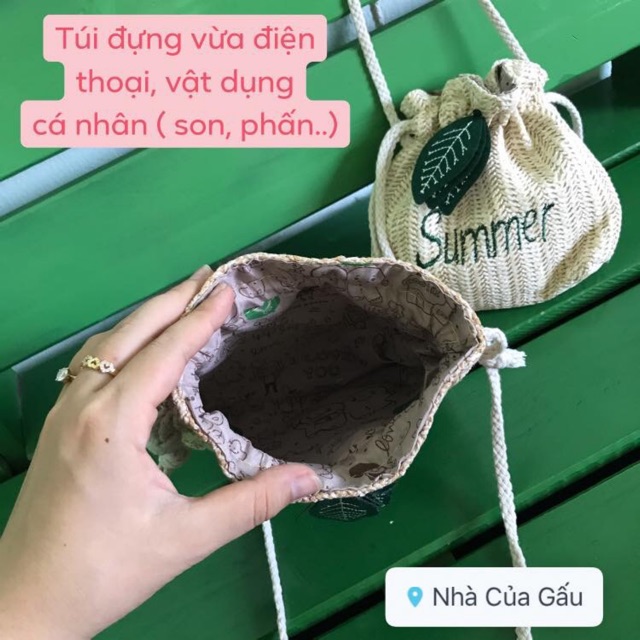 Túi cói dây rút Summer