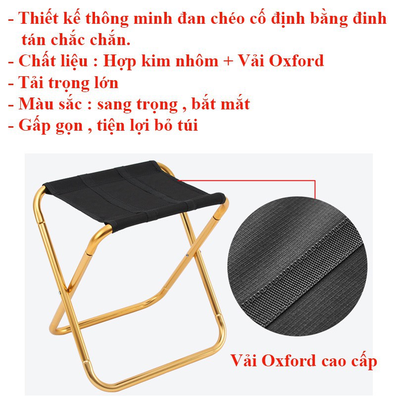 [ CAO CẤP ] Ghế Xếp Inox Gấp Gọn Mini Bỏ Túi Dễ Dàng Mang Khi Du Lịch , Dã Ngoại, Câu Cá KK-21