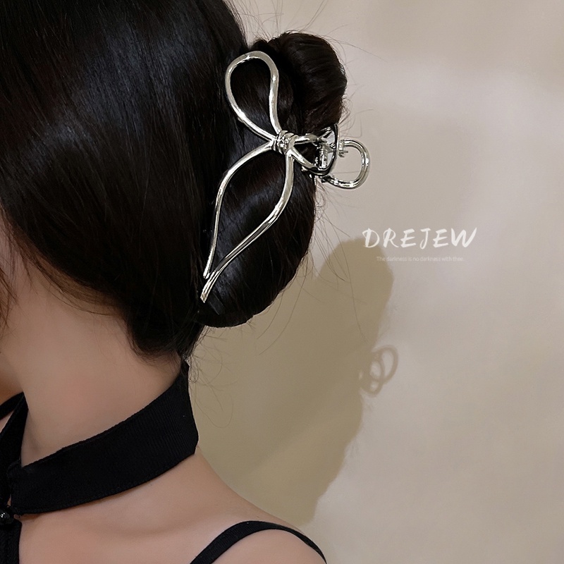DREJEW Kẹp tóc kiểu nơ phong cách Hàn Quốc độc đáo