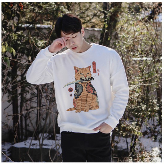 Áo Sweater Unisex Hình Mèo Art Vincentridad phong cách Hàn Quốc cá tính, Chất nỉ mã HD43 - Tặng vòng xinh