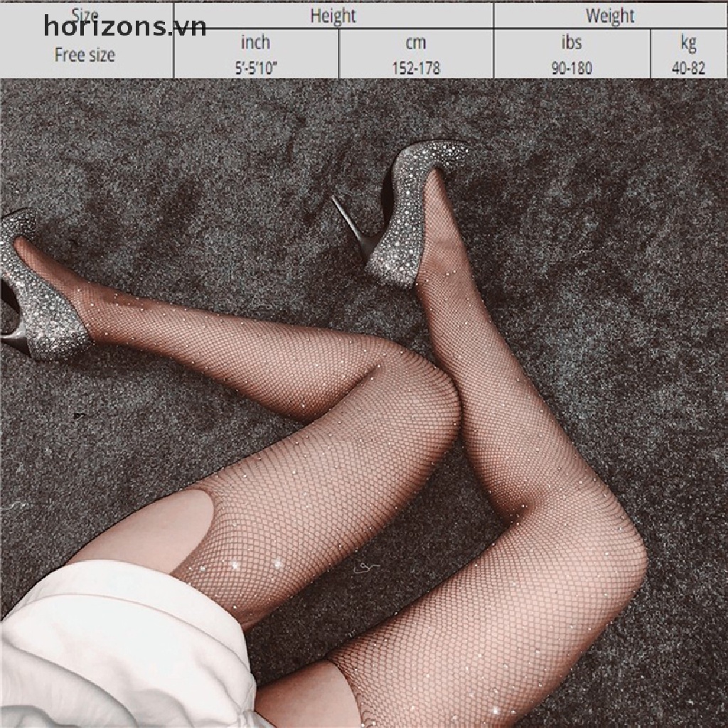 [Hàng mới về] Quần tất lưới đính đá sáng bóng quyến rũ dành cho nữ ngoại cỡ
