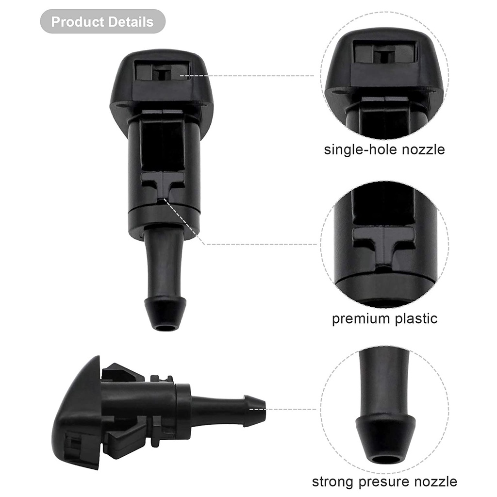 4 gói Máy rửa kính chắn gió phía trước Vòi phun Bộ thay thế cho Chrysler Dodge Ram 5116079Aa,4805742Ab,5303833Aa