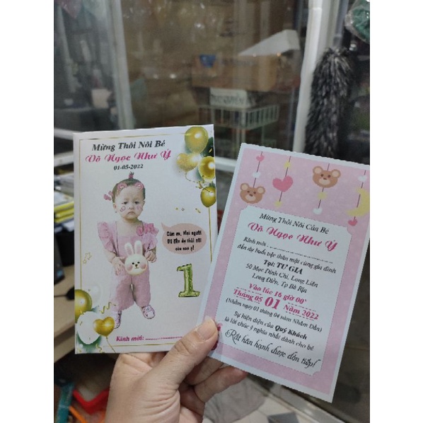 Thiệp sinh nhật in hình hiện đại cho bé. có bán phôi thiệp cho nhà in
