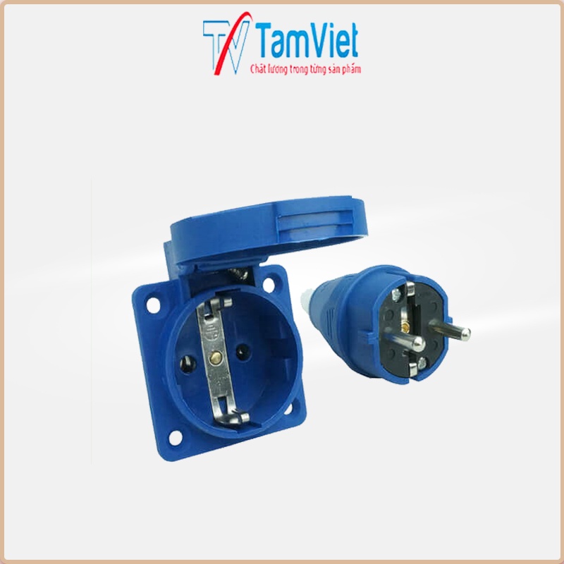 Phích cắm điện 2 chân đa năng, phích cắm công nghiệp 1 pha 16A 2 chân 220V
