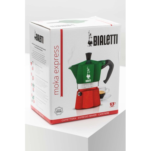 Ấm pha cà phê Bialetti Moka Express Tricolor 3 cup (made in Italy)