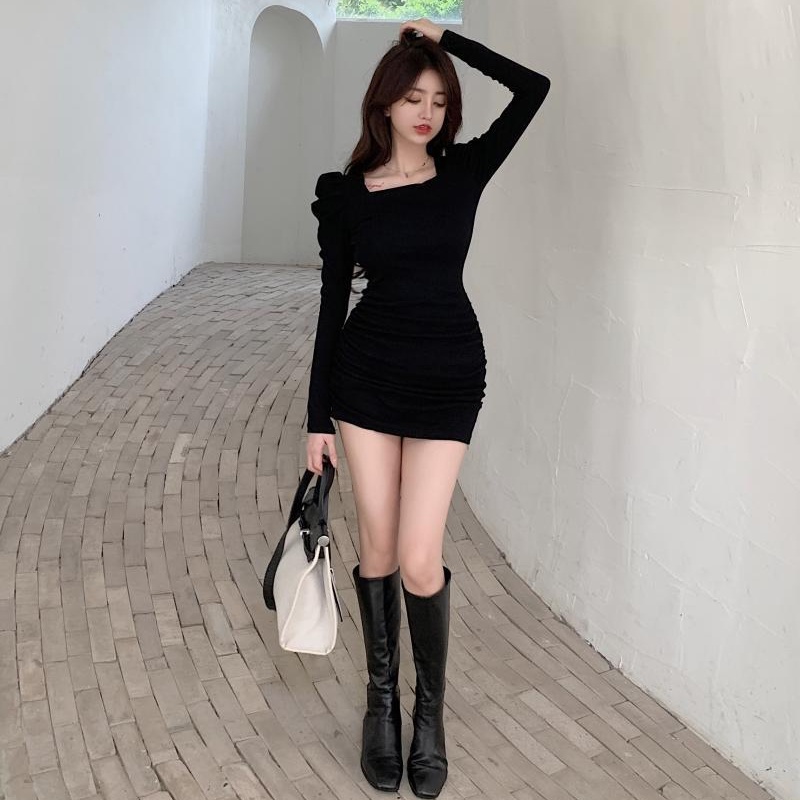 Đầm Hàn Quốc Mùa Thu Ngắn Gợi Cảm Mới Cho Nữ