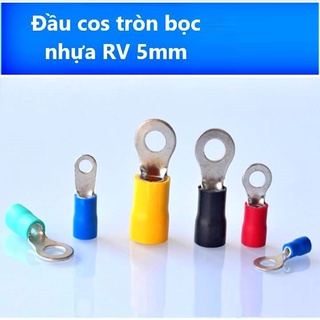 Đầu cos tròn bằng đồng [50cái] Đầu cốt bấm dây điện 4mm 6mm, cosse (cót) bình ắc quy xe đạp điện, xe máy RV 5.5