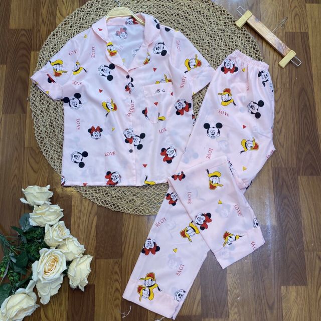 Bộ pijama họa tiết chuột mickey hình chụp thật 100%