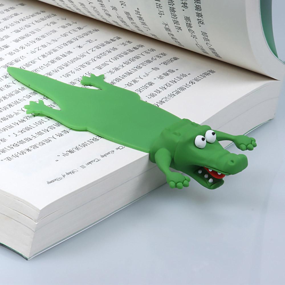 CHOOKEY Thẻ Đánh Dấu Trang Sách 3D Hình Cá Sấu / Cá Mập Bằng PVC