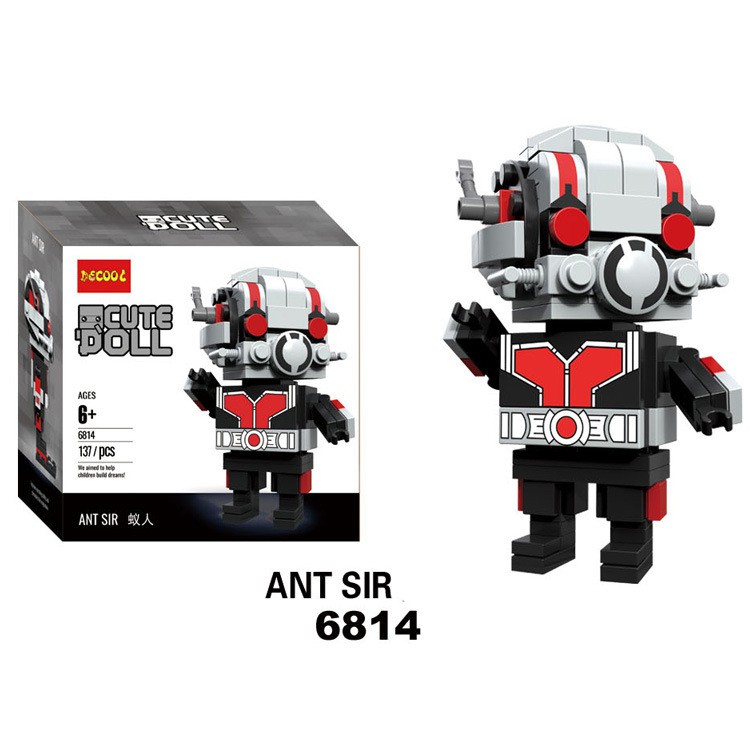 Brick Headz các nhân vật siêu anh hùng - Đồ chơi Lắp ghép Mô hình Iron Man Mini Minifigures DECOOL 6809-6814 BrickHeadz