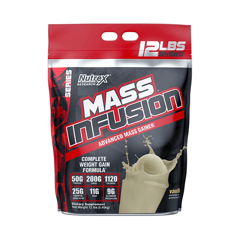 Nutrex Mass Infusion  Sữa Tăng Cân, Tăng Cơ Nạc Hiệu Quả, Bổ Sung 50G Protein, 22G EAA, 10G BCAA, 19 Lần Dùng
