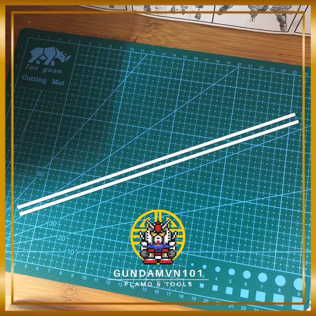 BỘ 2 ỐNG NHỰA TRÒN RỖNG PLA PLATE 25CM - Que nhựa plaplate ABS custom mod mô hình thủ công nhà kiến trúc gundam gunpla