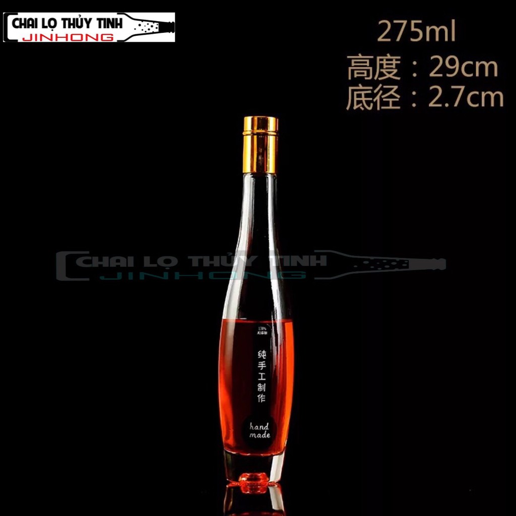 CHAI THỦY TINH ĐỰNG RƯƠU VANG ĐÁ CAO CẤP 275ML