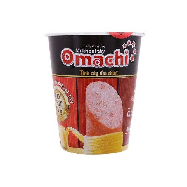 MÌ KHOAI TÂY OMACHI TÔM CHUA CAY CÓ CÂY THỊT THẬT THÙNG 24 LY X 112G