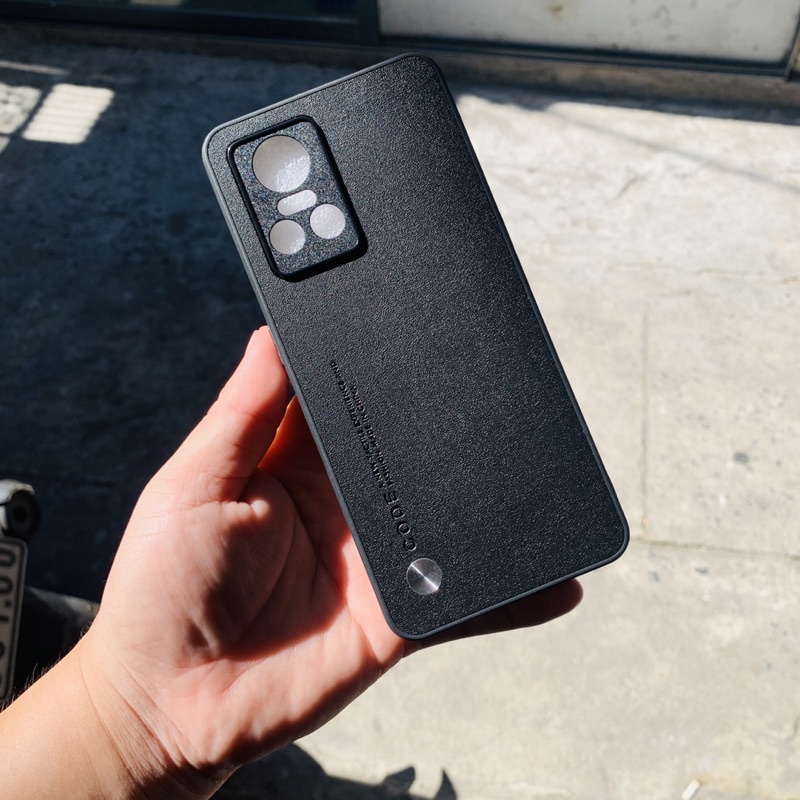 Realme GT neo 3 ốp lưng da PU phong cách chống bám vân tay bảo vệ Camera sau cho GTneo 3 màu đen cam cao cấp