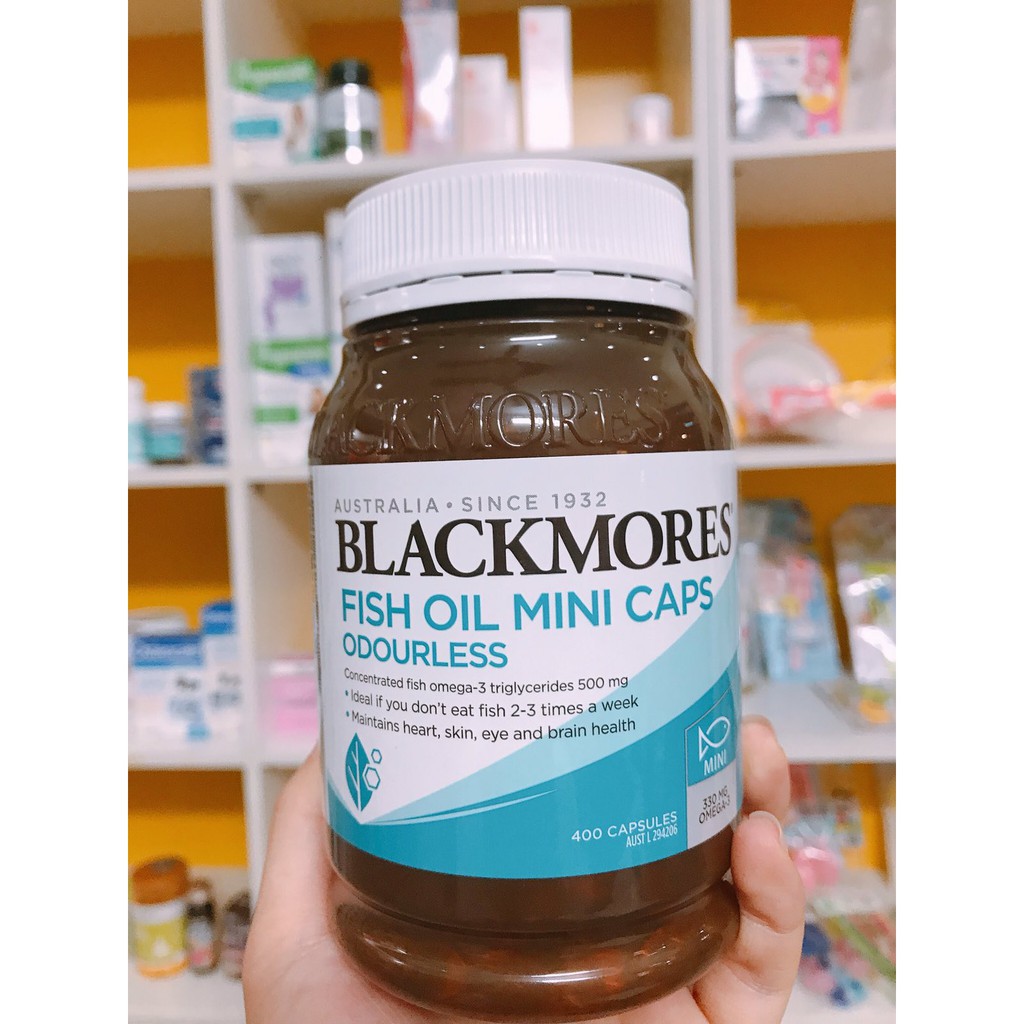 [Mã 66FMCGSALE hoàn 8% xu đơn 500K] Viên uống Dầu cá Fish oil Blackmores mini caps 400 viên | BigBuy360 - bigbuy360.vn