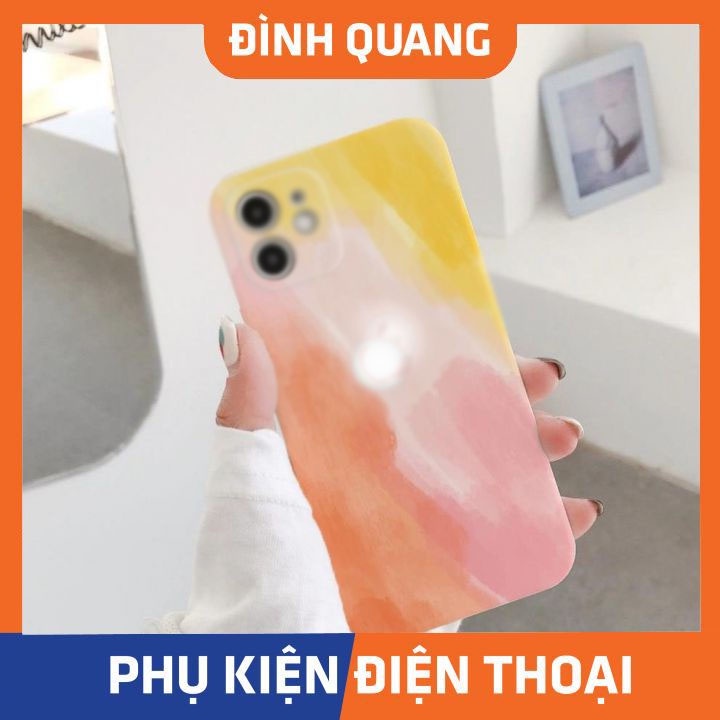 Ốp lưng - Ốp iphone cạnh vuông vân đá màu 6/6plus/6s/6splus/7/7plus/8/8plus/x/xr/xs/11/12/pro/max/plus/promax - ĐQ Store