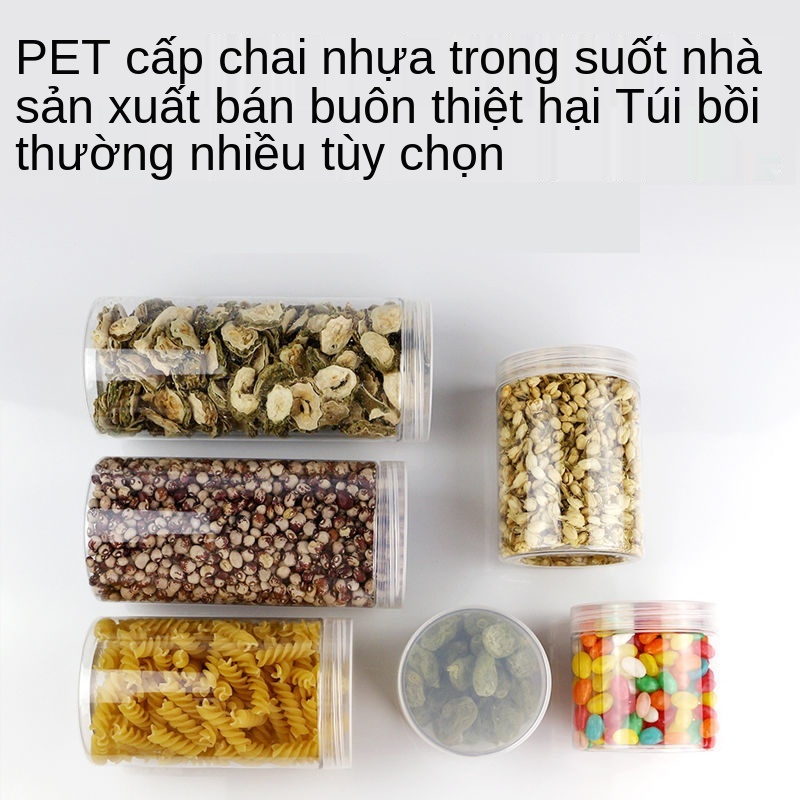 Trong suốt Chai nhựa PET bán buôn thực phẩm lon hộp kín lon bánh quy lon đồ ăn nhanh hộp đựng các loại ngũ cốc khác