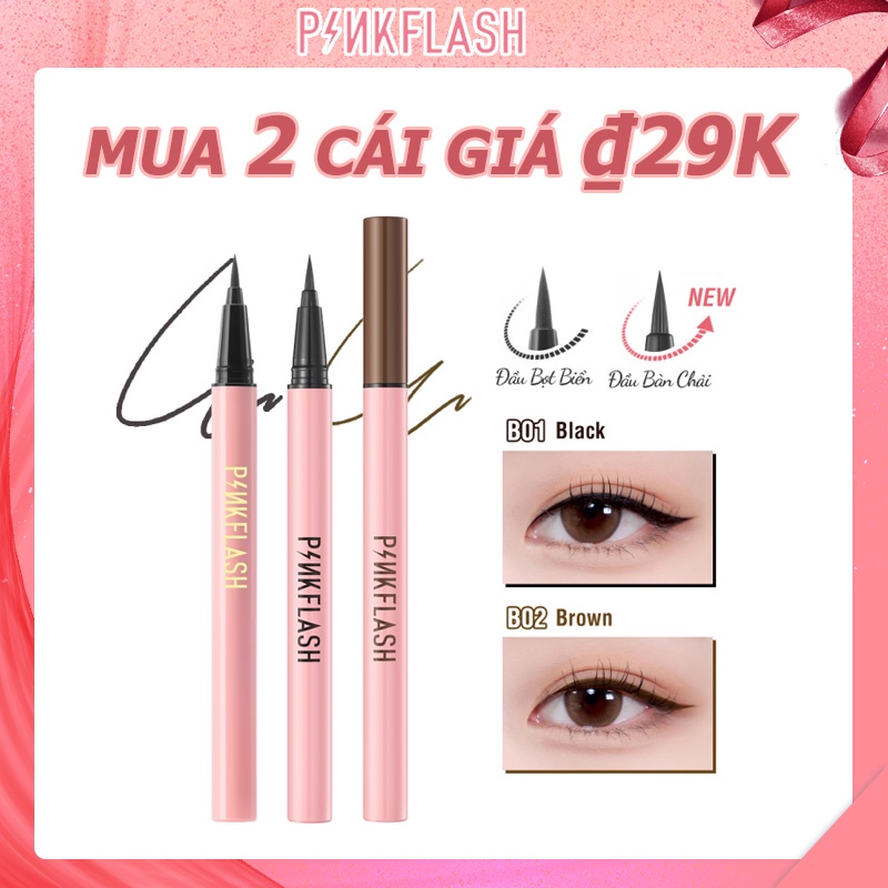 Bút kẻ mắt PINKFLASH chống thấm nước lâu phai lên màu chuẩn 0.8g