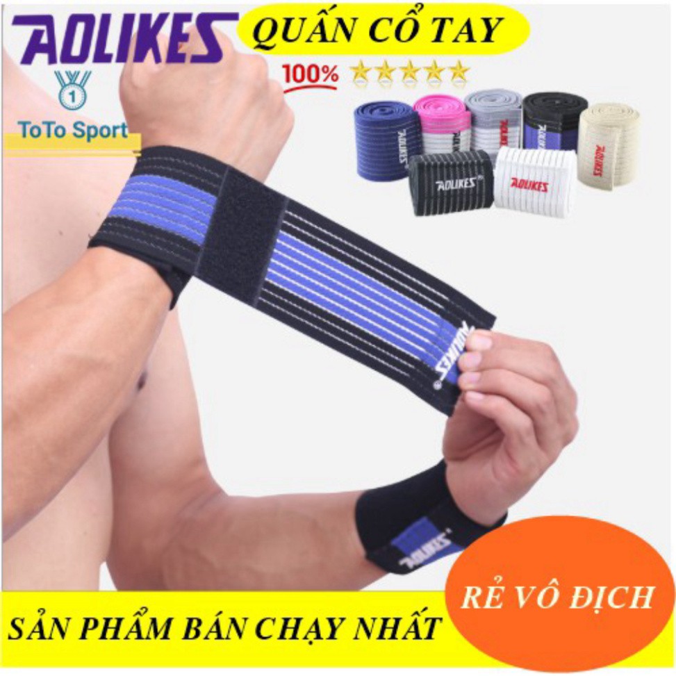 [giá rẻ] Quấn Cổ Tay Tập Gym 40cm Aolikes Cao Cấp A1536