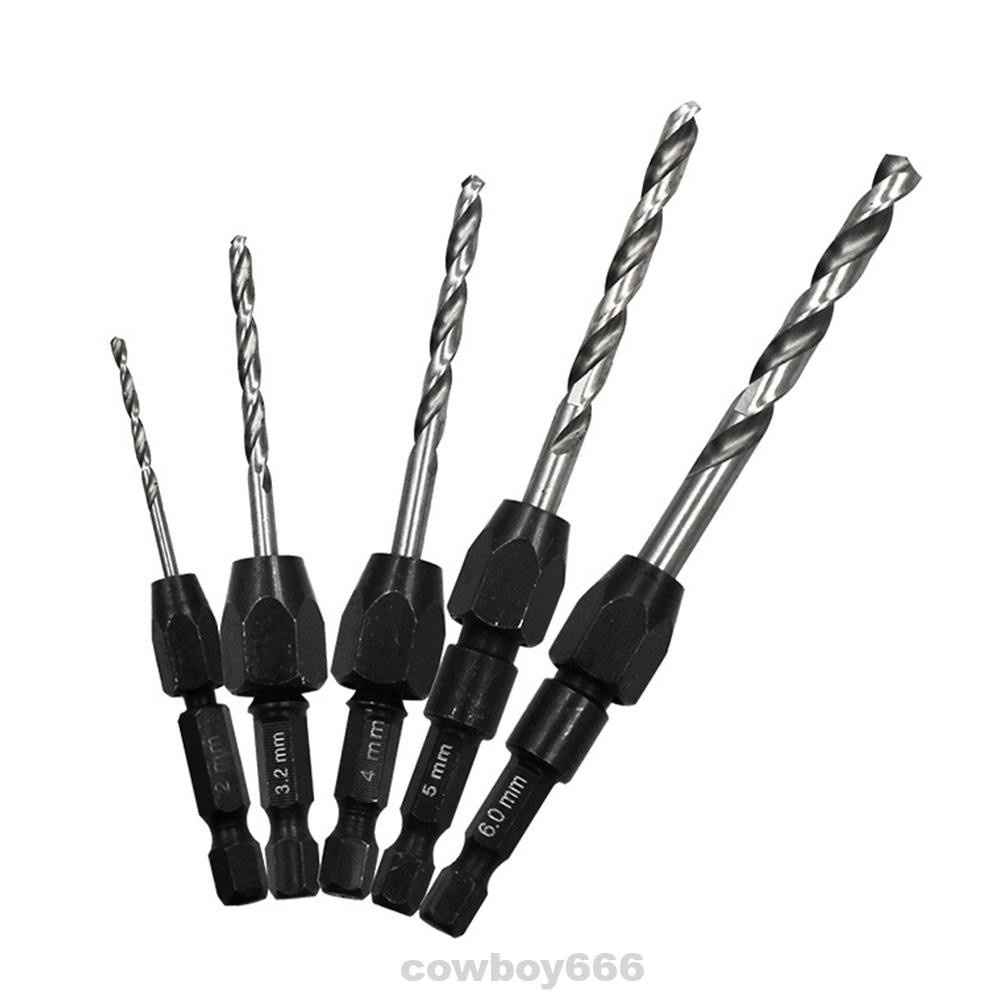 Carpentry Countersink High Speed Steel Non-Slip Quick Change Spiral Tight Clamping Drill Bit Set
