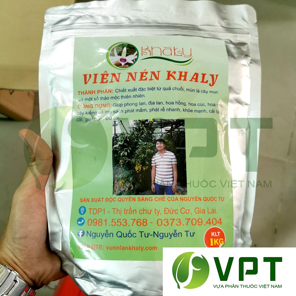 Gói 1kg Viên nén Khaly - Bổ sung dưỡng chất cho phong lan, hoa kiểng