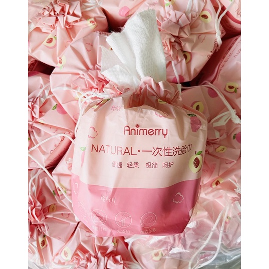 Cuộn Khăn lau mặt khô, tẩy trang t úi trái đào tiện lợi dùng 1 lần bằng cotton tự nhiên GD520-khandao