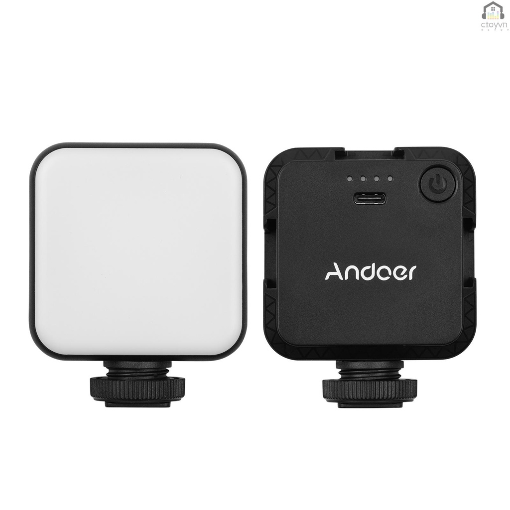Đèn LED Andoer W36 Mini 5600K 4W Type-C Có 3 Giá Đỡ Có Thể Sạc Lại Được
