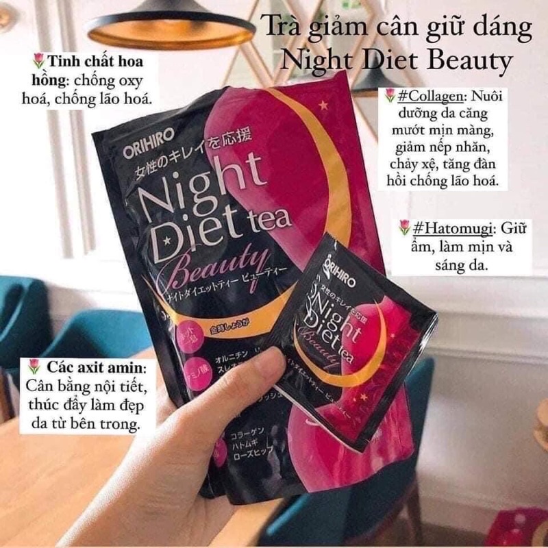 Trà giảm cân night diet tea beauty Orihiro