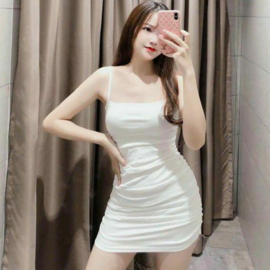 Đầm 2 dây body nhún sườn 2 bên cao cấp | BigBuy360 - bigbuy360.vn