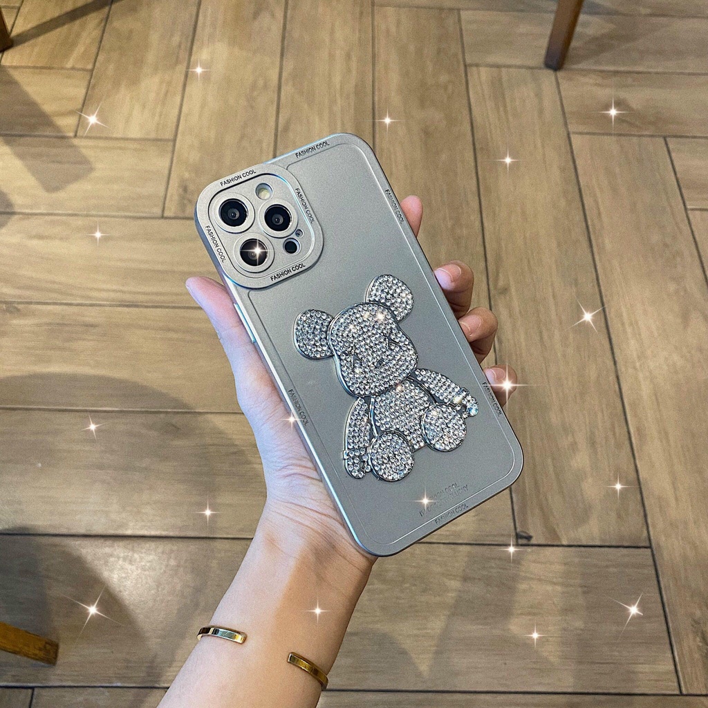 ⚡ốp lung iphone - ốp iphone ⚡Chó bulldog gấu kaws đính đá sang chảnh 7,8 plus/X,Xs/XSMAX/11/11 pro max/12,pro,max,13
