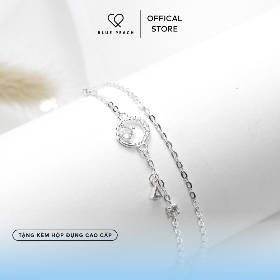 Lắc Tay Bạc Blue Peach Diamond In Circle V1 LT574