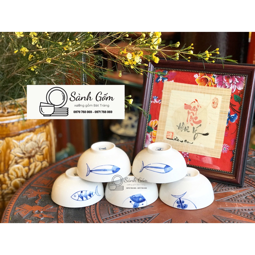 SET 10 BÁT CƠM BÁT TRÀNG - VẼ TAY