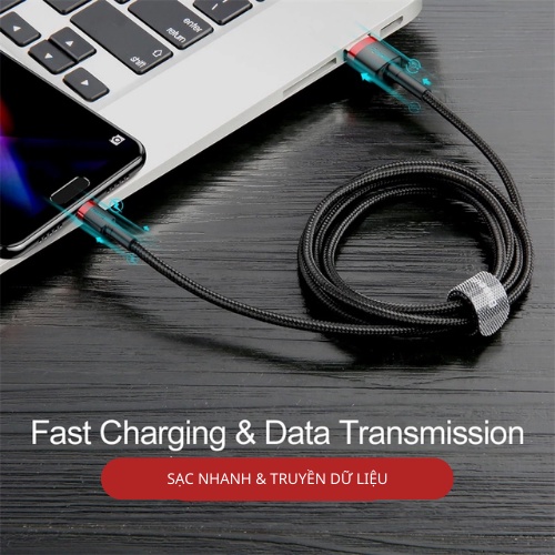 Cáp sạc nhanh Ip 1.5A & Type c 2,0A & Micro 2,4A chính hãng baseus dây bọc dù chắc chắn hỗ trợ truyền tải dữ liệu