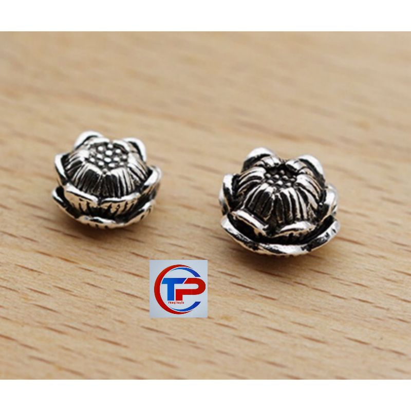Charm Bông sen bạc thái nhà phật làm vòng đẹp
