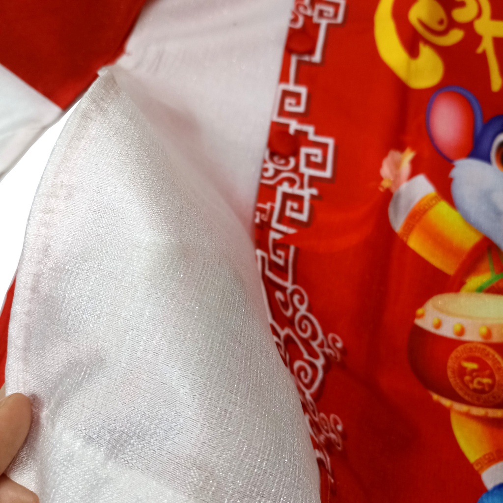 Áo dài cách tân bé trai 9-35kg vải gấm, đũi