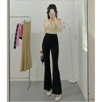 Big size quần ống loe ống vẩy cạp cao 1 khuy siêu hot