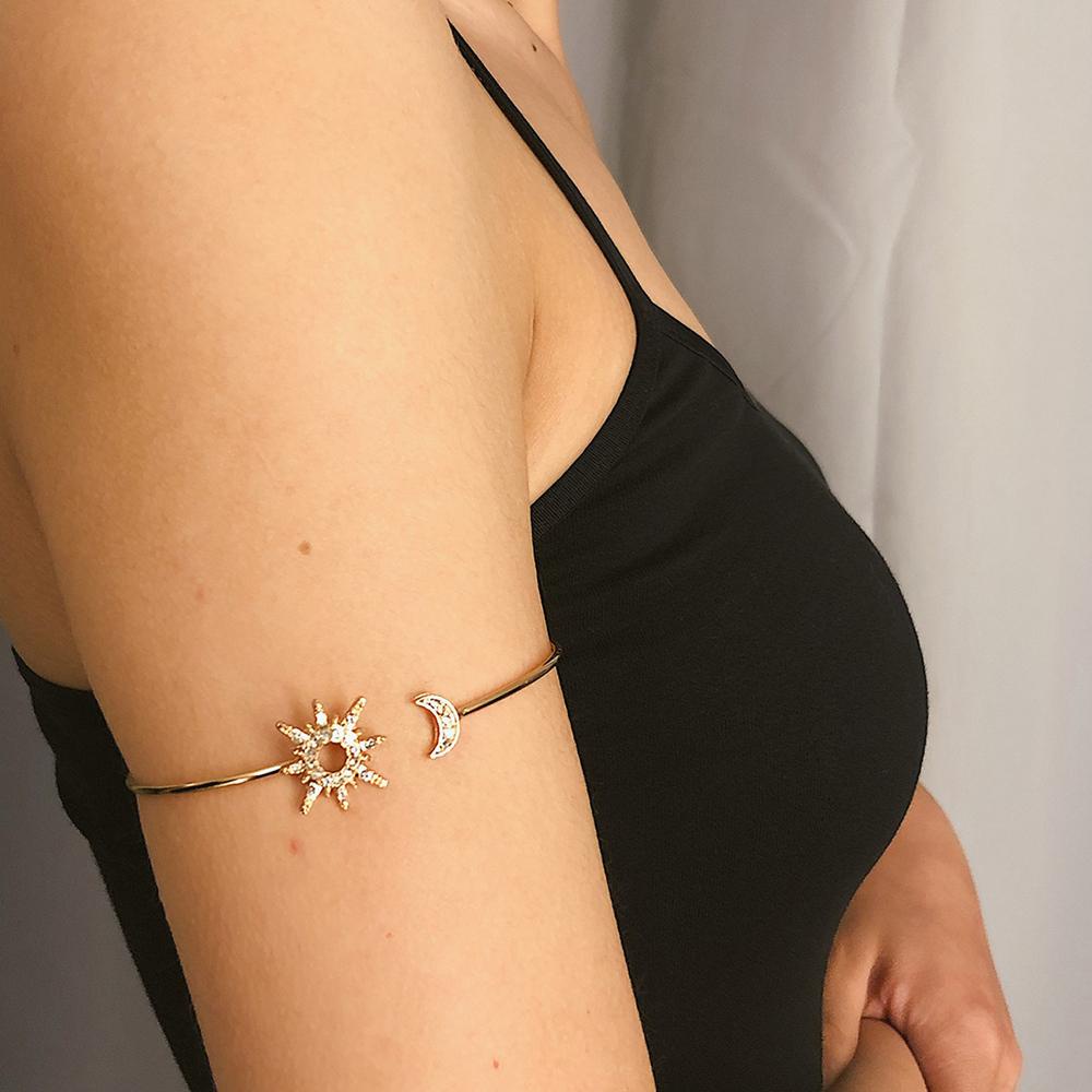 CACTU New Arm Chain Punk Geometric Shape Bracelet Exaggeration Retro Alloy Popular Accessories Hollow Out