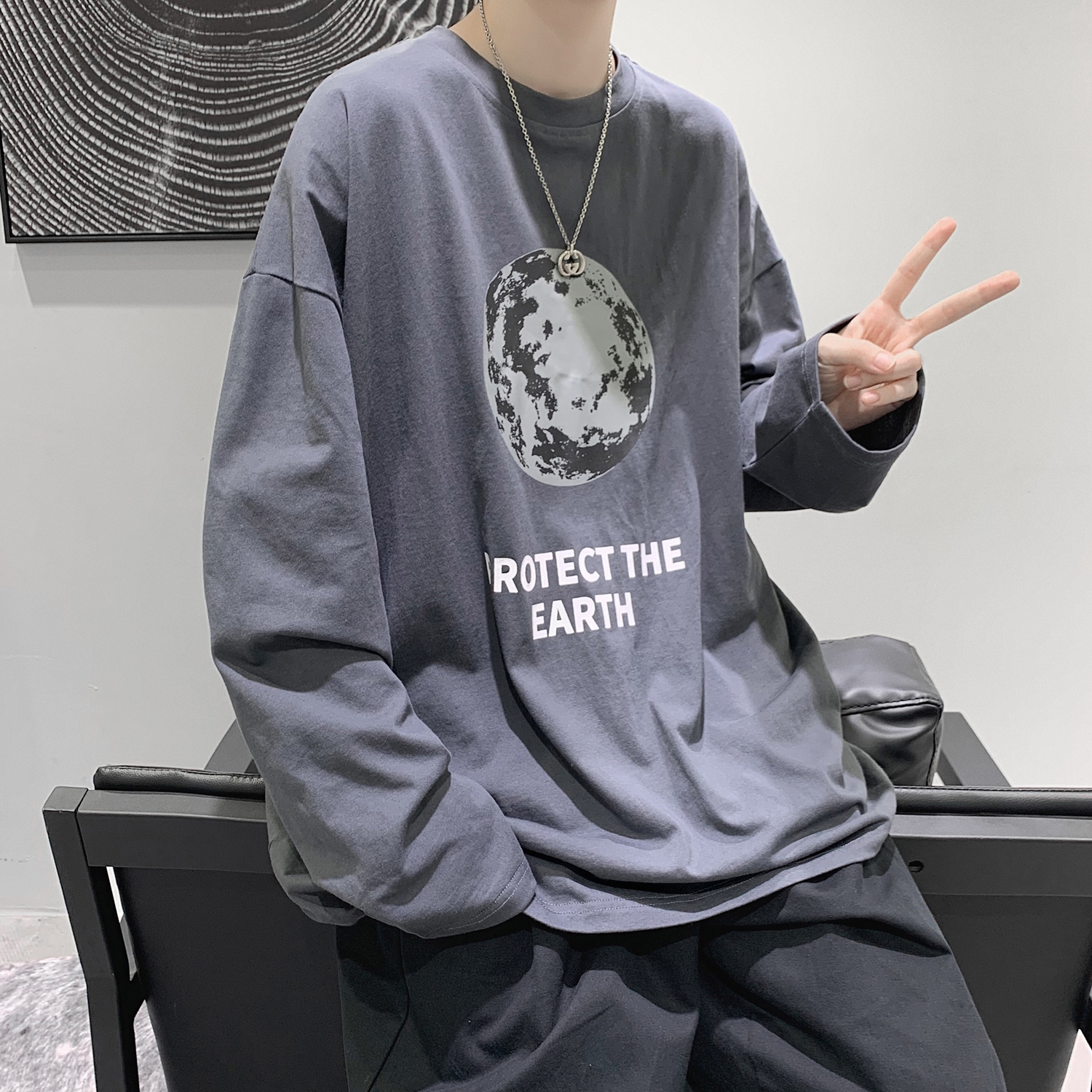  Áo thun dài tay cổ tròn phong cách Hàn Quốc cỡ M-5XL | BigBuy360 - bigbuy360.vn