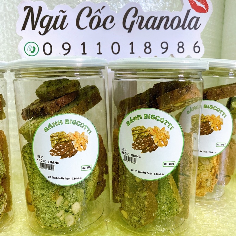 BISCOTTI Nguyên Cám Bánh Ngũ Cốc Nướng Ăn Kiêng Hủ 200G