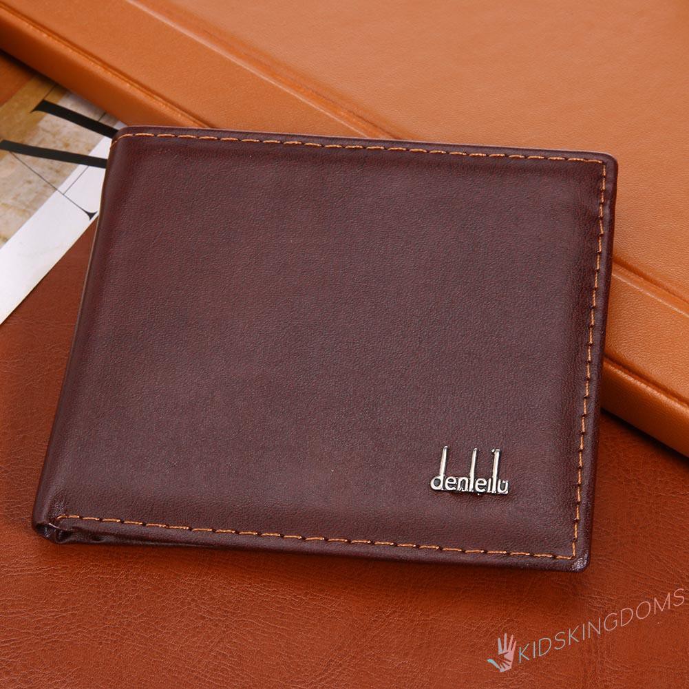 【Big Sale】Fashion Men Short Wallets Thin Business PU Coin Purse Flap Money Bags