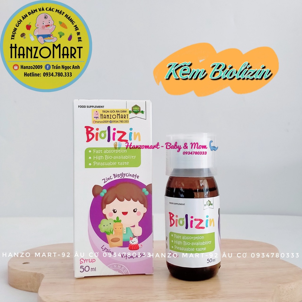 Kẽm Zinc Biolizin Brauer Lysine Cho Bé Biếng Ăn hỗ trợ Ăn Ngon Tăng Cường Đề Kháng 50ml