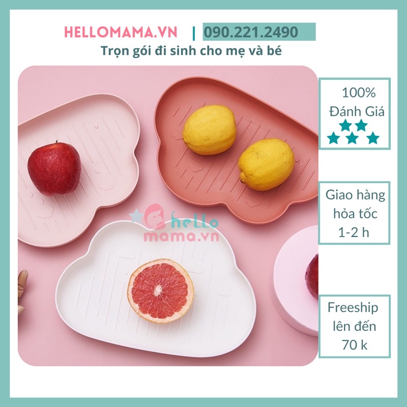 Khay Ăn Dặm Hình Đám Mây -dùng để trang trí thức ăn cho bé ăn dặm chỉ huy